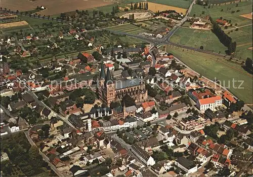 Xanten Fliegeraufnahme mit Roemischem Amphitheater Kat. Xanten