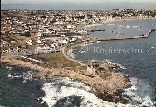 Quiberon Morbihan Fliegeraufnahme Port Maria et Chateau du Turpot Kat. Quiberon