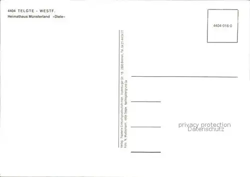 Telgte Warendorf Heimathaus Muenstertal Diele Kat. Telgte