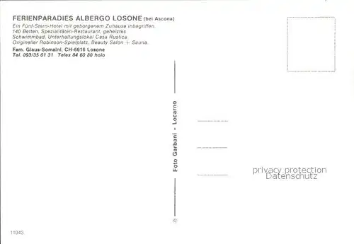 Losone Ferienparadies Albergo Losone Kat. Losone