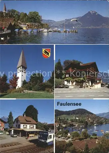 Faulensee Thunersee Eisenbahn Kirche  Kat. Faulensee