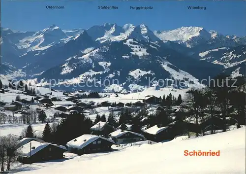 Schoenried Oldenhorn Staldenfluee Furggenspitz Witenberg Kat. Schoenried