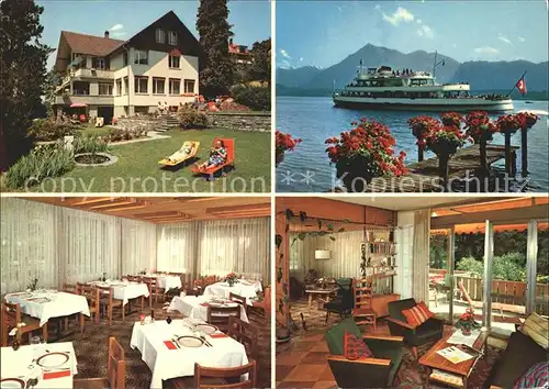 Hilterfingen Thunersee Pension Sonnhalde Dampfer  / Hilterfingen /Bz. Thun