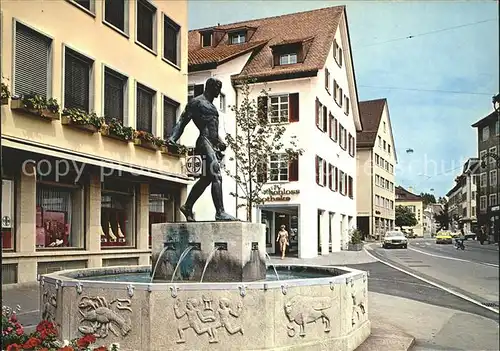 Frauenfeld Rathausplatz mit Saeherbrunnen Kat. Frauenfeld