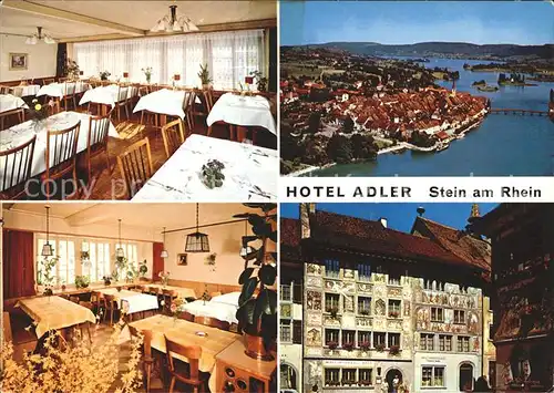 Stein Rhein Fliegeraufnahme Hotel Adler Gastraeume Kat. Stein Rhein