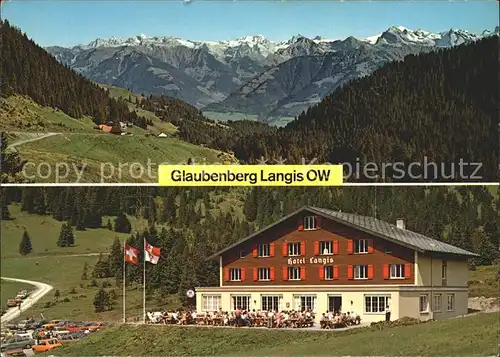 Glaubenberg Blick auf Obwaldner Berge Hotel Restaurant Langis  Kat. Glaubenberg
