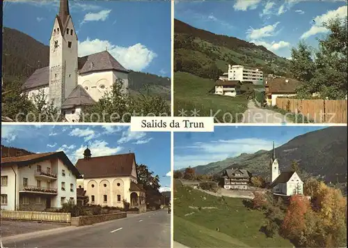 Trun GR Kirche Panorama Ortsblick Kat. Trun