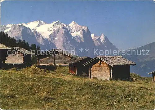 Hasliberg Maegisalp Wetterhorngruppe mit Eiger und Moench Kat. Meiringen