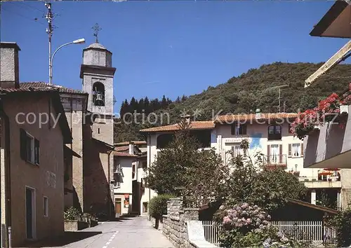 Novaggio Dorfpartie mit Kirche Kat. Novaggio