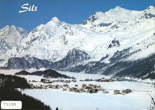 Sils Maria Graubuenden Winterpanorama Alpen Kat. Sils Maria