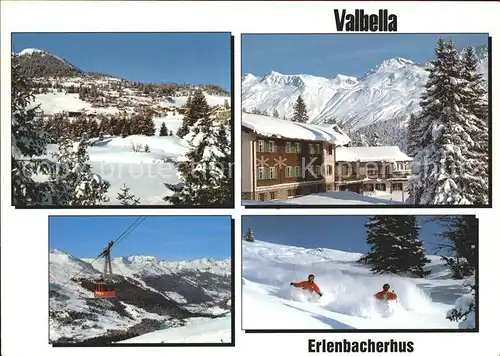 Valbella Winterpanorama Erlenbacherhus Bergbahn Tiefschneefahren Kat. Valbella
