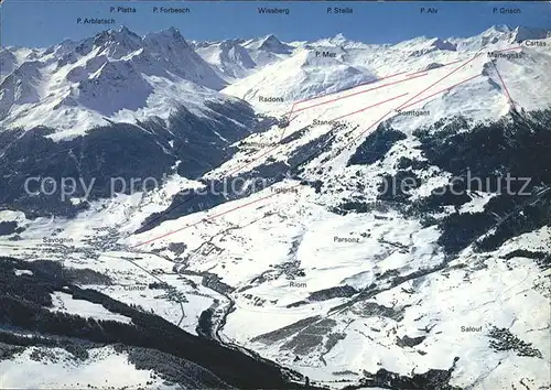 Savognin Skigebiet Martegnas Radons Alpenpanorama Kat. Savognin