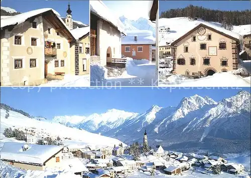 Ftan Dortpartien Kirche Winterpanorama Alpen Kat. Ftan