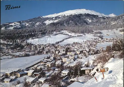 Flims Dorf Winterpanorama gegen Crap Sogn Gion Kat. Flims Dorf