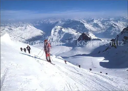 Piz Palue Aufstieg Skifahrer Kat. Piz Palue