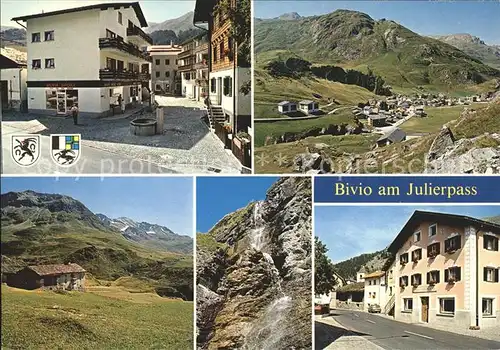 Bivio Julierpass Oberhalbstein Teilansichten Wasserfall Kat. Bivio