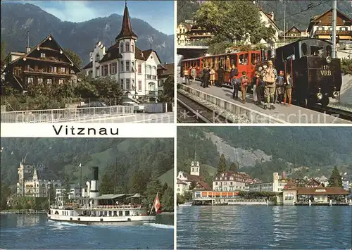 Vitznau Rigi Vierwaldstaetersee Dampfer Eisenbahn  Kat. Vitznau