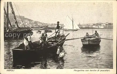 Napoli Neapel Mergellina Barche di pescatori Fischerboote Kat. Napoli