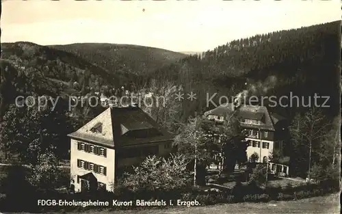 Baerenfels Erzgebirge FDGB Erholungsheime Kat. Altenberg