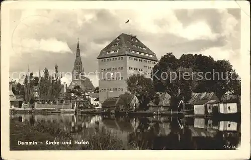 Demmin Mecklenburg Vorpommern Kirche Hafen  Kat. Demmin