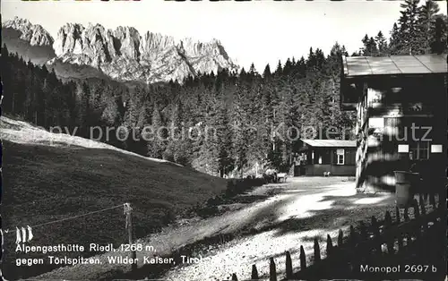 Wilder Kaiser Alpengasthuette Riedl Toerlspitzen  Kat. Wildermieming