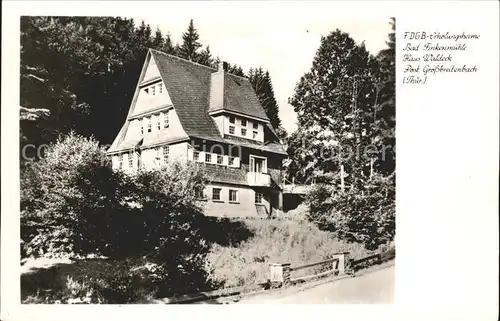 Bad Finkenmuehle Haus Waldeck FDGB Erholungsheim  Kat. Herschdorf Ilmenau