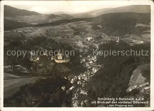 Schoenberg Bensheim Odenwald Fliegeraufnahme Kat. Bensheim