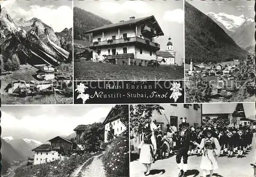 Neustift Stubaital Tirol Haus Enzian Tracht Kat. Neustift im Stubaital