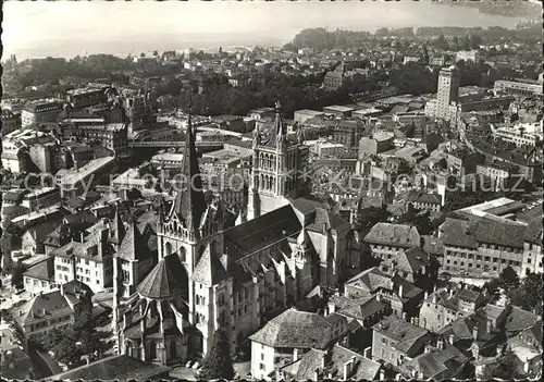 Lausanne VD Fliegeraufnahme Cathedrale Lac Leman Kat. Lausanne