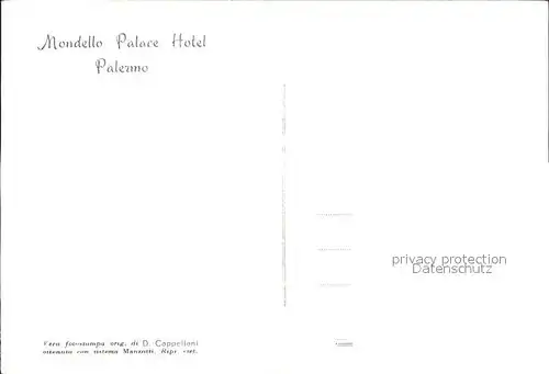 Palermo Sicilia Fliegeraufnahme Mondello Palace Hotel Kat. Palermo