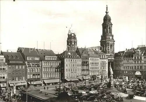 Dresden Altmarkt mit Siegesdenkmal und Kreuzkirche Kat. Dresden Elbe