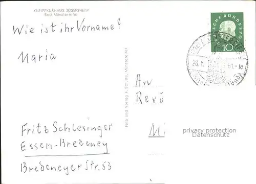 Bad Muenstereifel Kurhaus Josefsheim Kat. Bad Muenstereifel