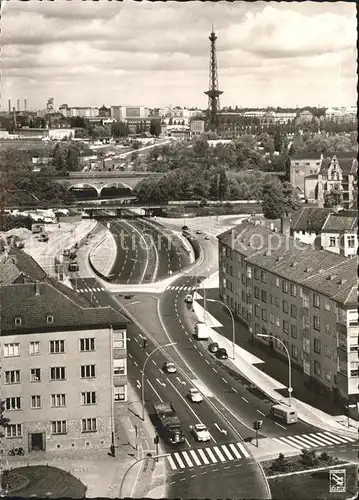 Berlin Stadtautobahn Halenseestrasse und Funkturm Kat. Berlin