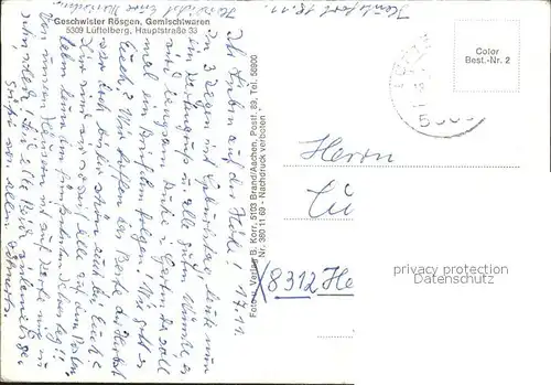 Lueftelberg Gemischtwaren Roesgen Kat. Meckenheim