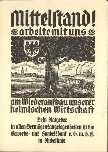 Rudolstadt Aufruf zum Wiederaufbau der Wirtschaft Kat. Rudolstadt