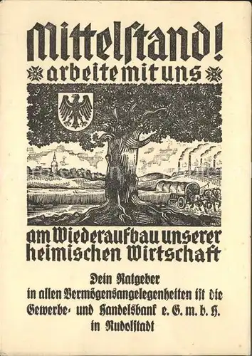 Rudolstadt Aufruf zum Wiederaufbau der Wirtschaft Kat. Rudolstadt