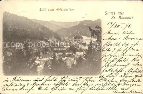 St Blasien Blick vom Weissenstein Kat. St. Blasien