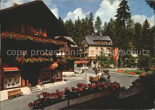 Flims Waldhaus Postplatz Pferdekutsche Kat. Flims Waldhaus