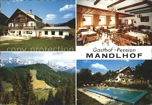 Annaberg Lungoetz Gasthof Pension Mandlhof Schwimbad Gastraum Panorama Kat. Annaberg Lungoetz Lammertal