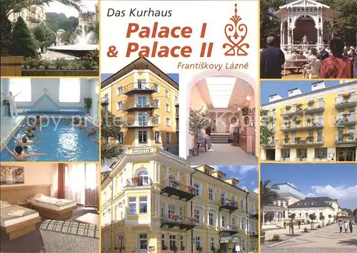 Frantiskovy Lazne Kurhaus Palace I und II Teilansichten Hallenbad Zimmer Kat. Franzensbad