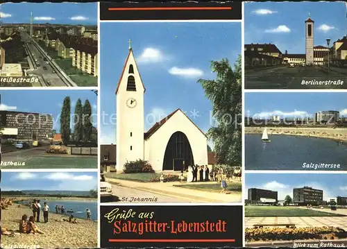 Lebenstedt Weisse Strasse Berlinerstr St Johanniskirche Salzgittersee Rathaus Kat. Salzgitter