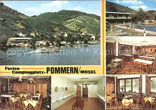 Pommern Mosel Campingplatz Schwimmbad Gastraeume Waschraum Moselschiffahrt Kat. Pommern