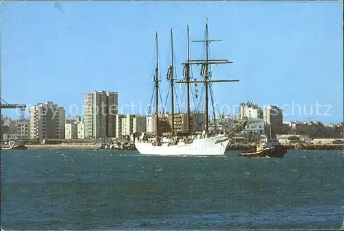 Cadiz Andalucia Vista parcial del puerto Viermast Segelschiff Kat. Cadiz