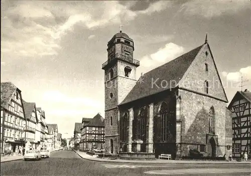 Rotenburg Fulda Jacobikirche mit Breitenstrasse Kat. Rotenburg a.d. Fulda