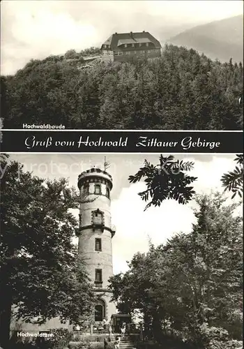 Zittau Zittauer Gebirge mit Hochwaldbaude Hochwaldturm Kat. Zittau