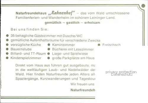 Hertlingshausen Naturfreundehaus Rahnenhof Kat. Carlsberg