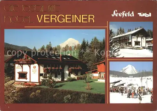 Seefeld Tirol Cafe Restaurant Hotel Vergeiner Kat. Seefeld in Tirol