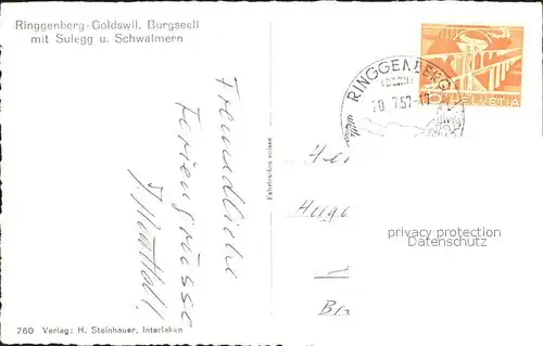 Ringgenberg Goldswil Burgseeli mit Sulegg und Schwalmern Kat. Ringgenberg