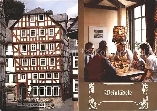 Marburg Lahn Weinstube Weinlaedele Fachwerkhaus Kat. Marburg