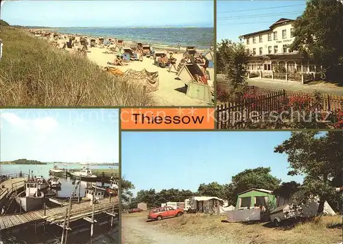 Thiessow Ostseebad Ruegen Strand Haus Ostsee Bootsanlegestelle Campingplatz Kat. Thiessow